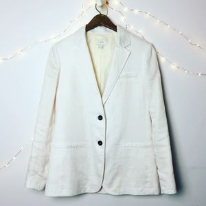 J. Crew 100% Linen Cream Blazer